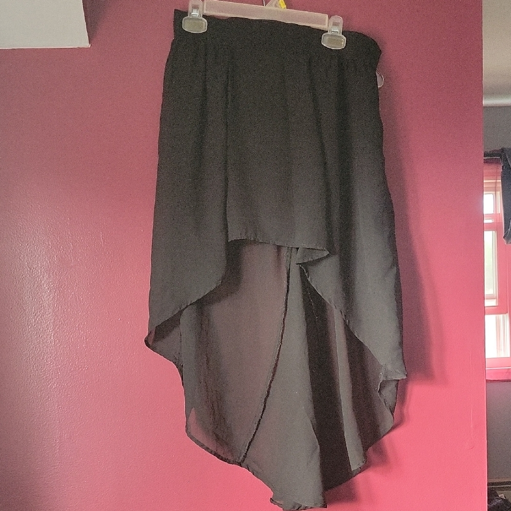 No Boundaries Black Asymmetrical Maxi Skirt